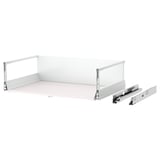 MAXIMERA white drawer with metal runners, fully extendable, sleek design.
