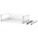 MAXIMERA white drawer with metal runners, fully extendable, sleek design.