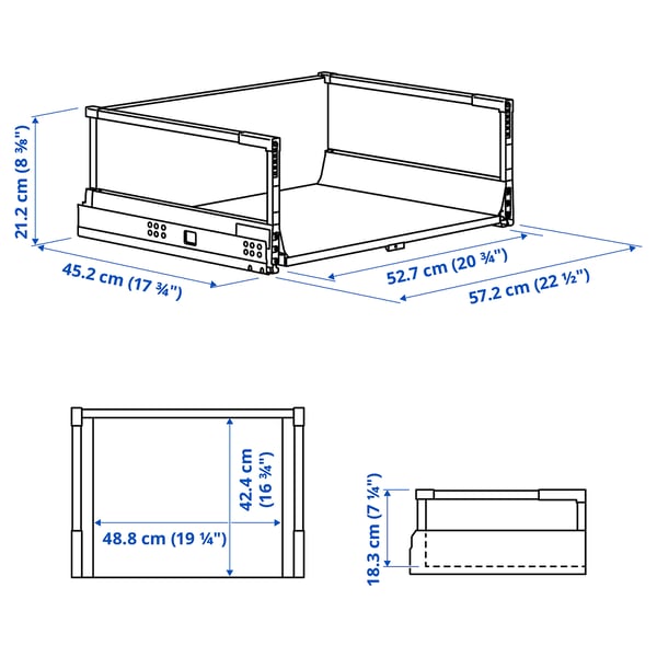 Illustration with measurements for the product: MAXIMERA.