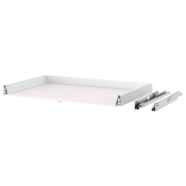 MAXIMERA white drawer with smooth runners, fully extendable, steel and particleboard, rectangular shape.