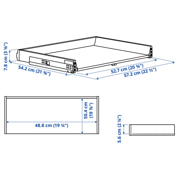 Illustration with measurements for the product: MAXIMERA.