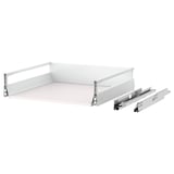 MAXIMERA drawer system: white, with runners and dampers, for smooth, full-extension slide and soft close.
