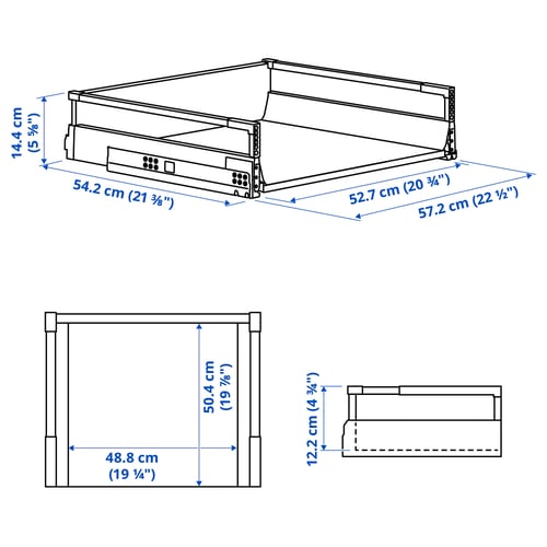 Illustration with measurements for the product: MAXIMERA.