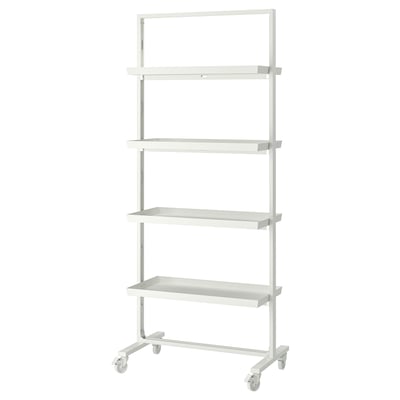 MITTZON shelving unit on wheels, 4 shelves for office storage.