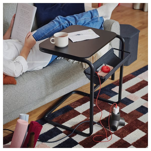 OLSERÖD Side table, anthracite/dark grey, 53x50 cm