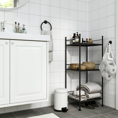PÄRLSLINKE Waste bin, white, 3 l