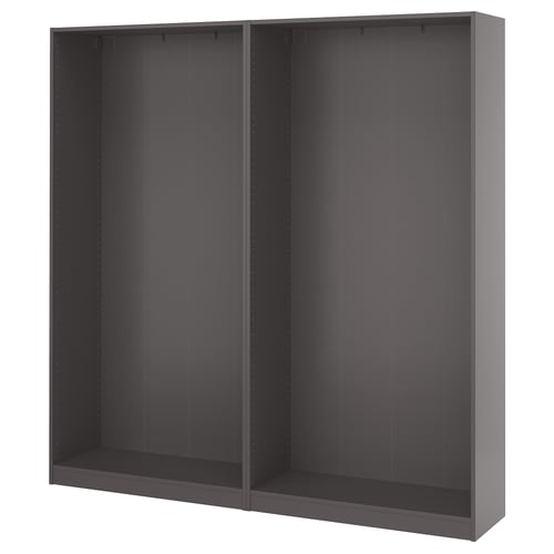 PAX wardrobe frame, dark grey, rectangular, minimalist design.