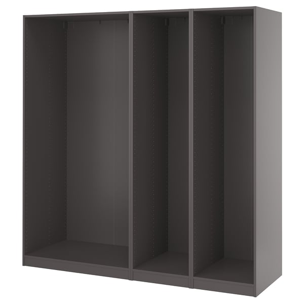 PAX wardrobe frame - grey, modern, 3 compartments