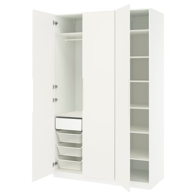 PAX / TONSTAD Wardrobe combination, white/off-white, 150x60x236 cm