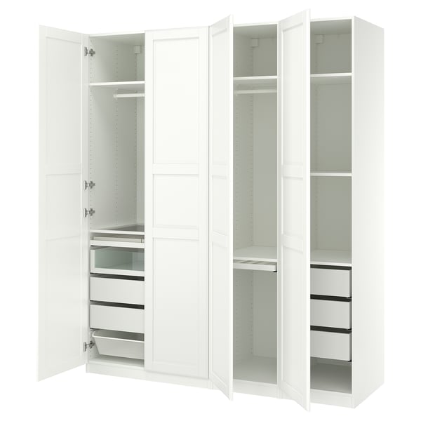 PAX / TYSSEDAL Wardrobe combination, white white/white, 200x60x236 cm