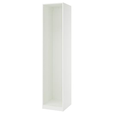 White PAX tall storage unit, slim profile, foldable design.