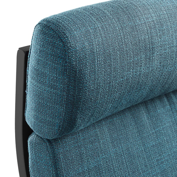 POÄNG chair backrest detail: comfortable, supportive fabric with intricate weave, smooth and sturdy frame.