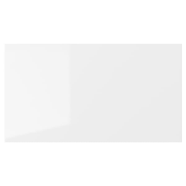 White RINGHULT glossy kitchen drawer, rectangular, plastic and melamine surface.