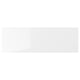 White glossy RINGHULT kitchen drawer front, sleek and modern, square edges.