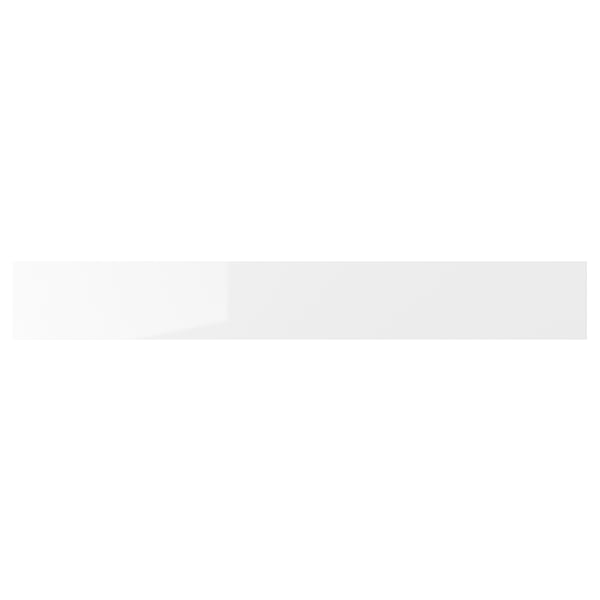 White RINGHULT modern kitchen cabinet, sleek glossy finish.