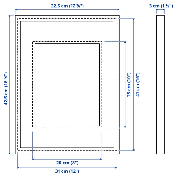Illustration with measurements for the product: RÖDALM.