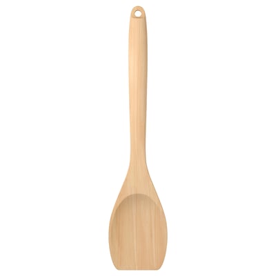 Single wooden spatula, light brown, beechwood, smooth design, no additional markings.