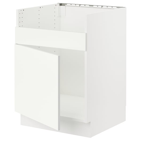 A white SEKTION kitchen base cabinet with a sturdy frame and modern design.
