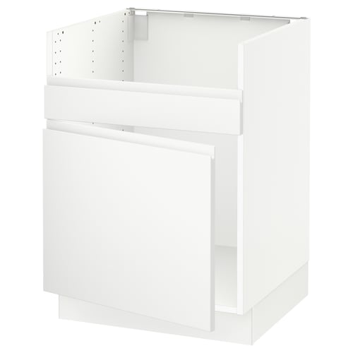SEKTION white cabinet, minimalist design, modern kitchen storage.
