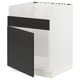 SEKTION kitchen cabinet in black and white, modern minimalist design, rectangular shape, with sturdy frame and gentle door close feature.