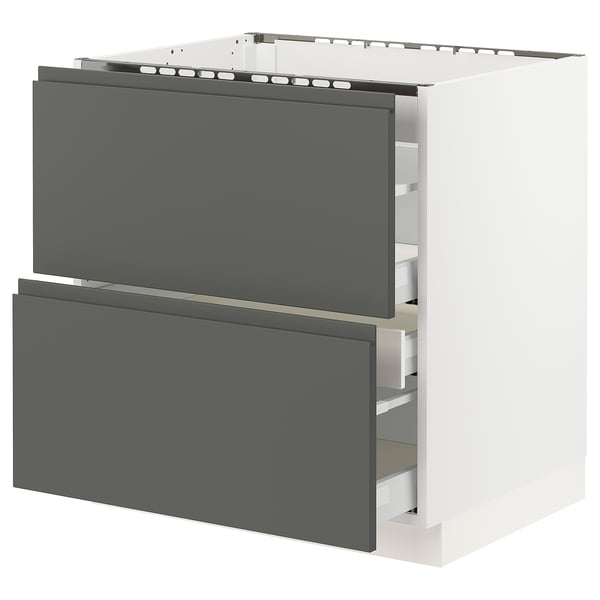 SEKTION kitchen cabinet in dark grey with two drawers, modern design, sturdy frame, smooth drawer runners.