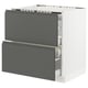 SEKTION kitchen cabinet in dark grey with two drawers, modern design, sturdy frame, smooth drawer runners.