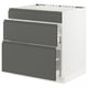 SEKTION kitchen cabinet - white with grey drawers, sleek handles, full-extension slides.