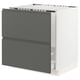SEKTION kitchen unit, dark grey, modern design, two drawers, rectangular shape.
