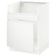 White SEKTION kitchen cabinet, modern minimalist design, plastic edge, slim handle.
