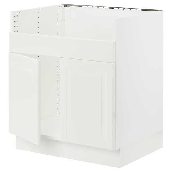 White SEKTION kitchen cabinet, rectangular with off-white doors, no handles.