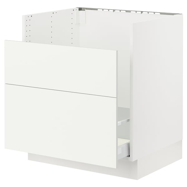 Ikea SEKTION white kitchen cabinet, sleek modern design, includes drawer, minimalist style.