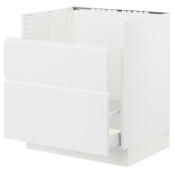White SEKTION base cabinet, minimalist, modern design.