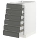 SEKTION kitchen unit, grey drawers, white frame, modern design.