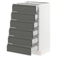 SEKTION kitchen unit, grey, modern, multiple drawers, white base.