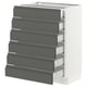 SEKTION kitchen unit with grey drawers and white frame.