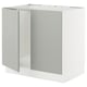 White SEKTION kitchen cabinet, modern light grey tone, square design, snap-on hinges.
