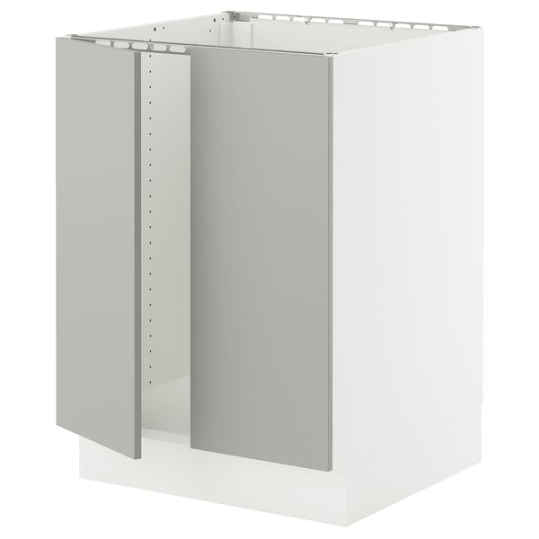White SEKTION kitchen cabinet, light grey, modern design.