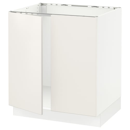 SEKTION white kitchen cabinet, modern minimalist design, smooth surfaces.