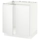 White kitchen cabinet, modern design, glossy finish, square shape.