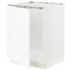 White SEKTION kitchen cabinet, modern, square, with metal rail, part of IKEAs enköping series.