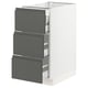 SEKTION kitchen unit in grey with modern, integrated handles and multiple drawers.