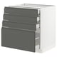 A SEKTION kitchen unit in white with dark grey drawers, featuring a modern design.