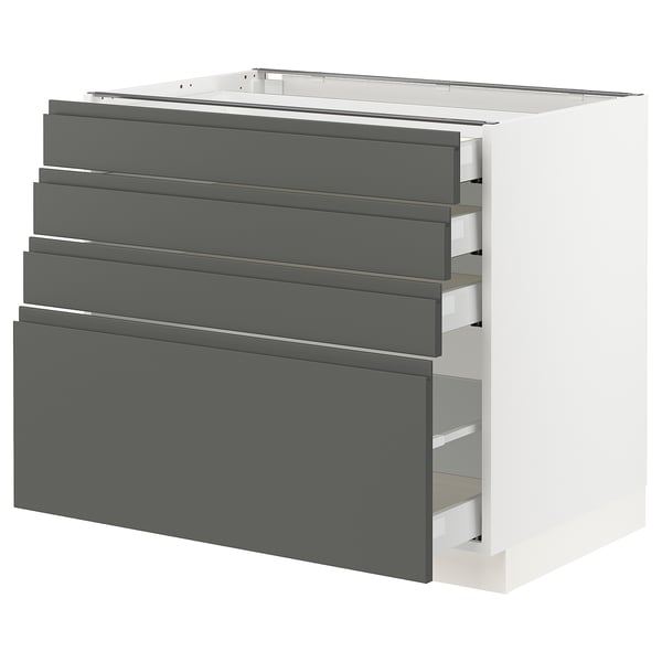 Dark grey ikea SEKTION kitchen unit, modern design with multiple drawers.