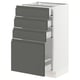 A modern grey and white SEKTION kitchen unit with multiple drawers and a cabinet.