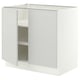 SEKTION Base cabinet with shelves/2 doors, white/Aspudden light grey, 91x61x76 cm