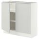 SEKTION Base cabinet with shelves/2 doors, white/Aspudden light grey, 91x37x76 cm