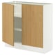 SEKTION Base cabinet with shelves/2 doors, white/Sinarp oak veneer, 91x37x76 cm