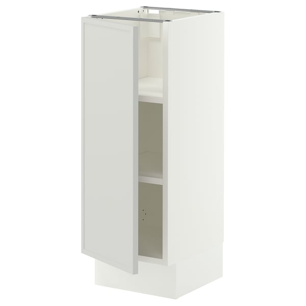 SEKTION Base cabinet with shelves, white/Aspudden light grey, 31x37x76 cm