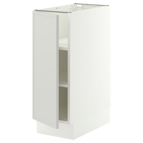 SEKTION Base cabinet with shelves, white/Aspudden light grey, 31x61x76 cm