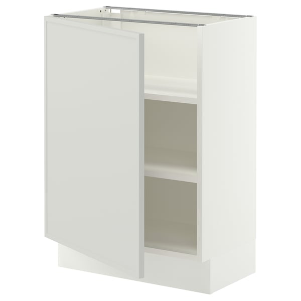 SEKTION Base cabinet with shelves, white/Aspudden light grey, 61x37x76 cm